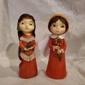 Indian and Pilgrim Thanksgiving Harvest figurines New